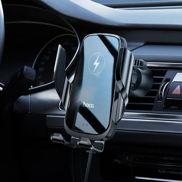 Автодержатель Hoco CA202 с функцией беспроводной зарядки 15W автомобильный магнитный держатель для телефона CA202 фото
