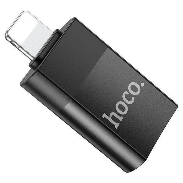 Перехідник адаптер Hoco UA17 OTG Lightning на USB зовнішній хаб для передавання даних телефона планшета флешки UA17LU фото