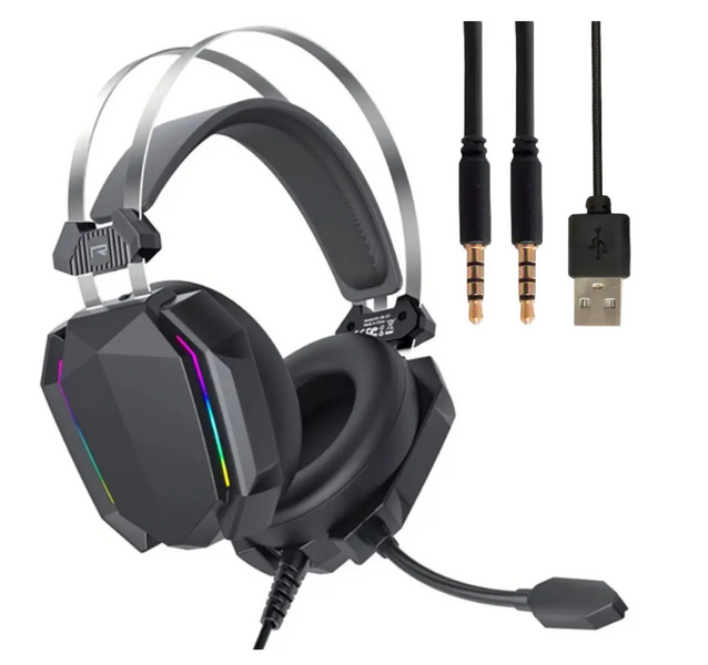 Ігрові навушники гарнітура XO GE-07 Black AUX USB дротові повнорозмірні для ПК і ноутбука з мікрофоном GE-07 фото