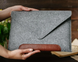 Повстяний чохол Gmakin для ноутбука MacBook Air Pro 13" New конверт папка для макбук із повсті сірий GM10-13New фото 10