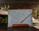 Повстяний чохол Gmakin для ноутбука MacBook Air Pro 13" New конверт папка для макбук із повсті сірий GM10-13New фото 7