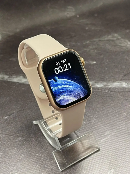 Умные смарт часы Smart Watch GS10 Mini 42mm смарт-часы с магнитной зарядкой и функцией звонка золотистые SW117 фото