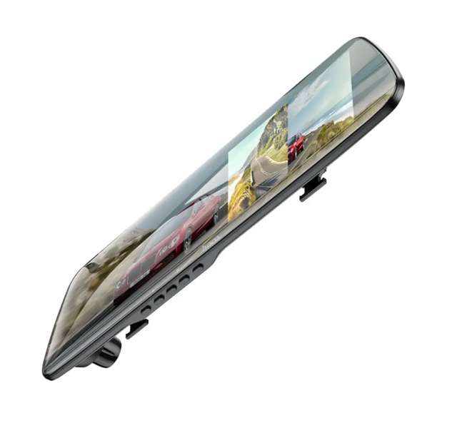 Автомобільний відеореєстратор дзеркало Hoco DV4 FullHD 200 mAh в машину з двома камерами та записом DV4 фото