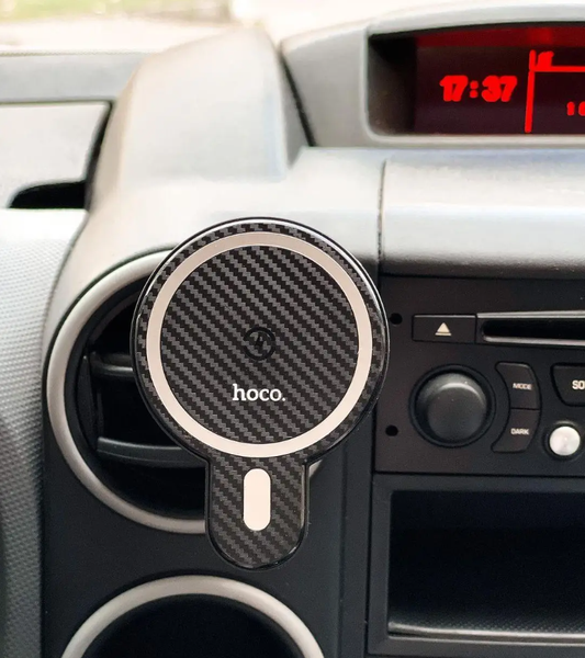 Автодержатель Hoco CA85 с функцией беспроводной QI зарядки 15W автомобильный магнитный держатель для телефона CA85 фото