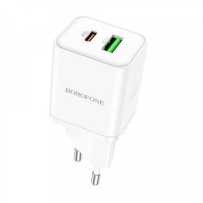 Сетевое зарядное устройство адаптер Borofone BN7 PD 20W + 18W QC3.0 3A быстрая зарядка для телефона блочек BN7 фото