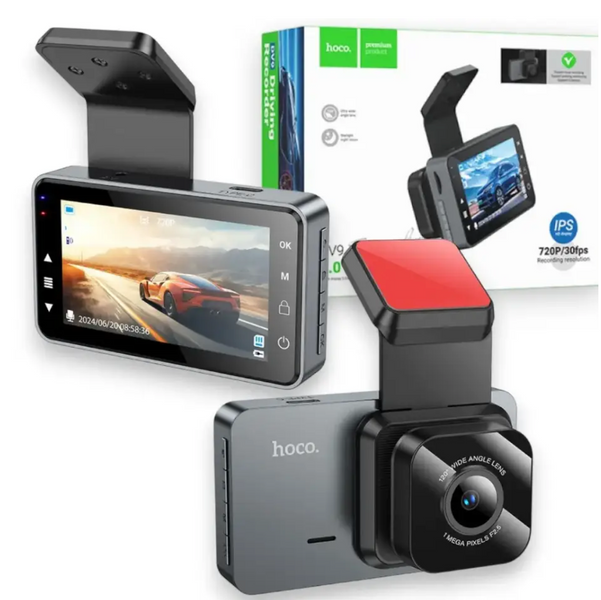 Автомобільний відеореєстратор Hoco DV9 720P HD 200 mAh 3-inch з дисплеєм і записом в машину DV9 фото