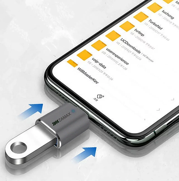Переходник Zamax Mini OTG Adapter Type-C to USB-A 3.0 хаб для ноутбука телефона концентратор внешний адаптер ZXMOTG фото