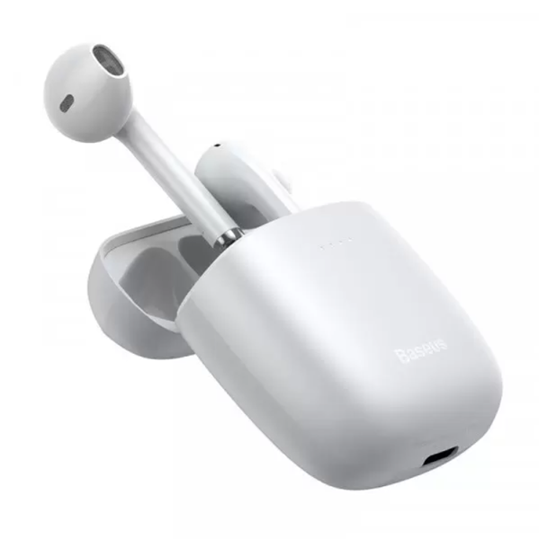 Бездротові Bluetooth-навушники Baseus Encok TWS W04 з мікрофоном і зарядним кейсом білі BW04 фото