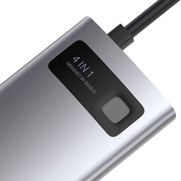 Переходник Baseus Metal Gleam Series Type-C HUB 4в1 внешний адаптер хаб для ноутбука MacBook концентратор BAS4 фото
