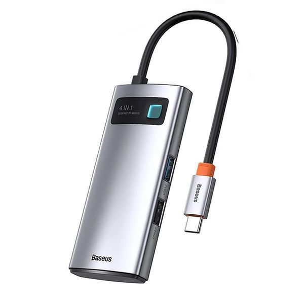 Переходник Baseus Metal Gleam Series Type-C HUB 4в1 внешний адаптер хаб для ноутбука MacBook концентратор BAS4 фото