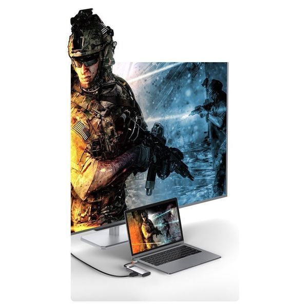 Переходник Baseus Metal Gleam Series Type-C HUB 4в1 внешний адаптер хаб для ноутбука MacBook концентратор BAS4 фото