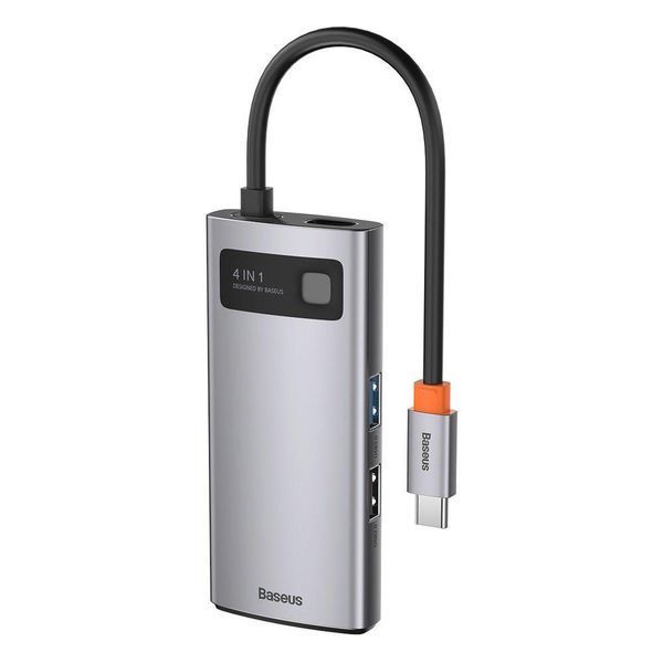 Переходник Baseus Metal Gleam Series Type-C HUB 4в1 внешний адаптер хаб для ноутбука MacBook концентратор BAS4 фото