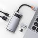 Переходник Baseus Metal Gleam Series Type-C HUB 4в1 внешний адаптер хаб для ноутбука MacBook концентратор BAS4 фото 1