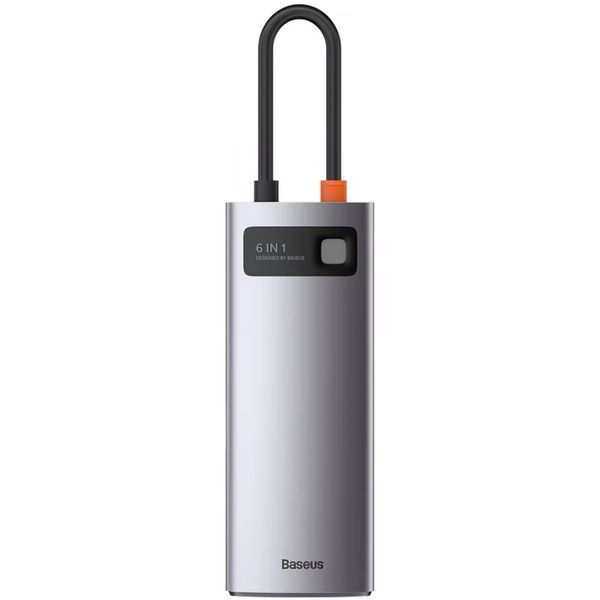 Переходник Baseus Metal Gleam Series Type-C HUB 6в1 внешний адаптер хаб для ноутбука MacBook концентратор BAS6 фото
