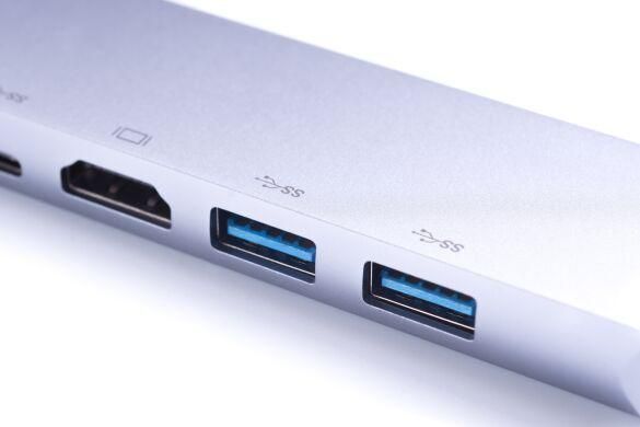 Перехідник концентратор USB-хаб 6 в 1 ZAMAX розгалужувач Type C HUB to 4k хаб для MacBook ZX6 фото