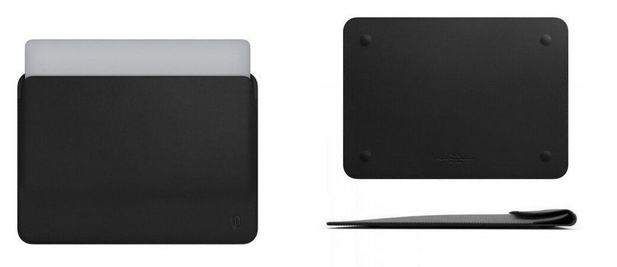 Чехол папка WIWU Skin Pro II PU Leather Sleeve защитный чехол из эко-кожи для MacBook Pro и Air 13.3" черный SC19 фото