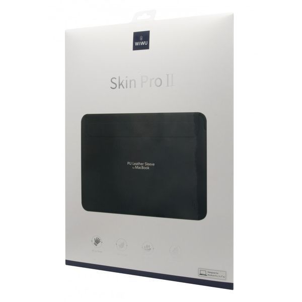 Чехол папка WIWU Skin Pro II PU Leather Sleeve защитный чехол из эко-кожи для MacBook Pro и Air 13.3" синий SC16 фото