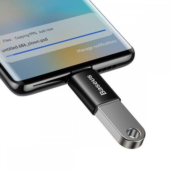 Переходник Baseus Mini OTG Adapter Type-C to USB-A 3.1 хаб для ноутбука телефона концентратор внешний адаптер BMOTG фото