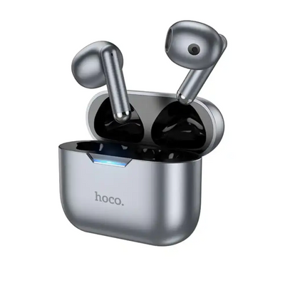 Беспроводные Bluetooth наушники Hoco EW34 с зарядным кейсом и микрофоном блютуз наушники вкладыши серые EW34G фото