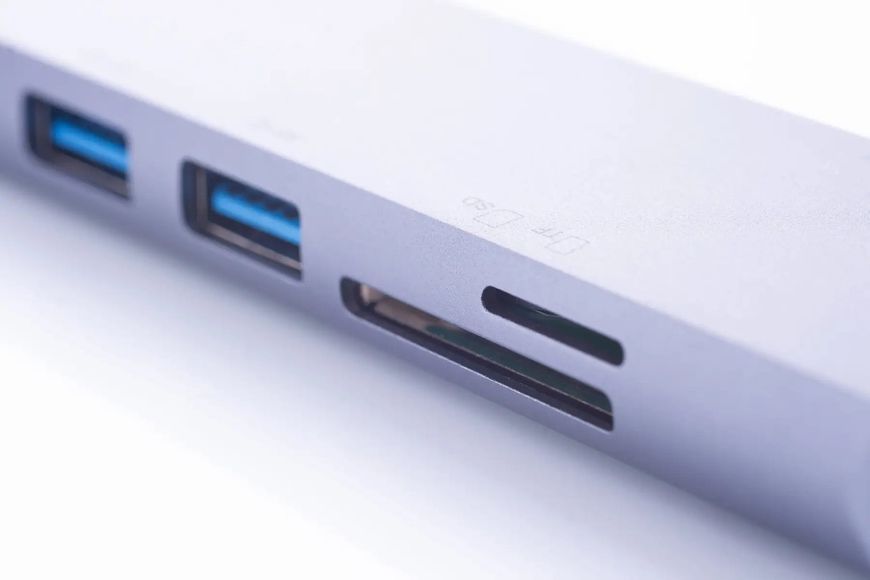 Перехідник USB-хаб ZAMAX 8-в-1 Type C + USB HUB to HDMI/HDTV + PD + USB C + SD + TF + RJ45 для MacBook ZX8 фото