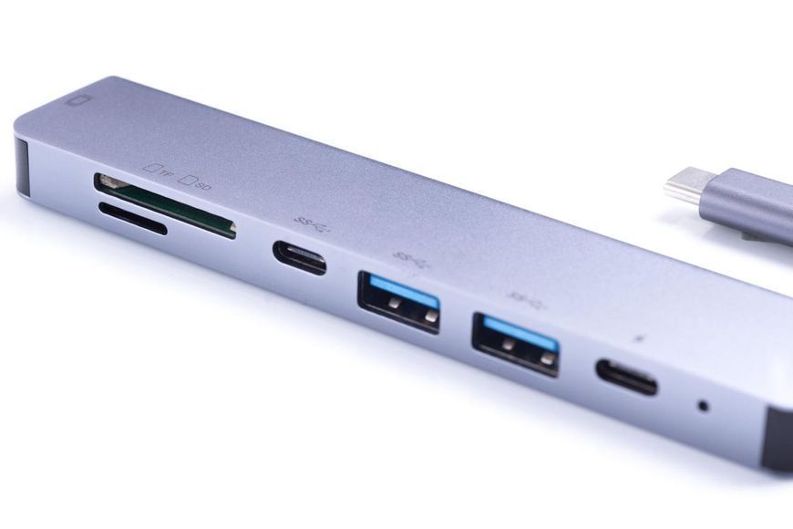 USB-хаб ZAMAX 7-в-1 перехідник для MacBook концентратор Type C + USB HUB to HDMI/HDTV + PD + USB C + SD + TF ZX7 фото